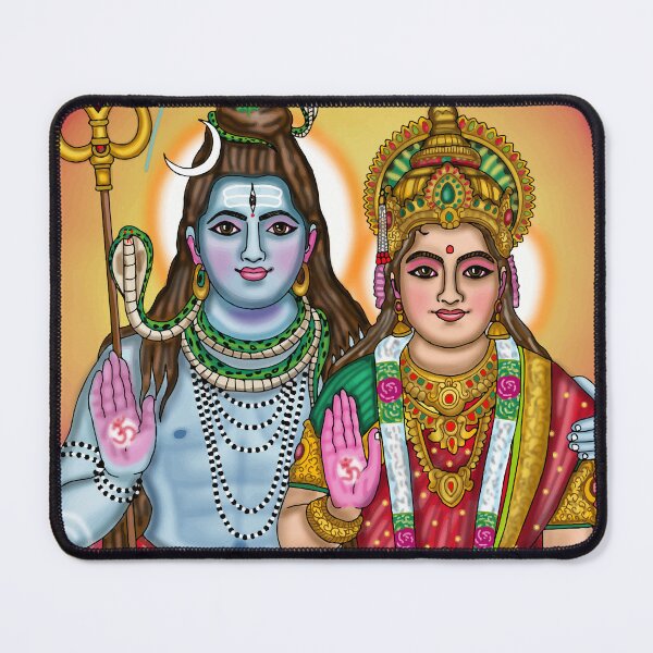 Item preview, Lord Shiva Parvati Digital Drawing | Divine Hindu Couple Artwork designed and sold by Harshit_Digital_Arts.