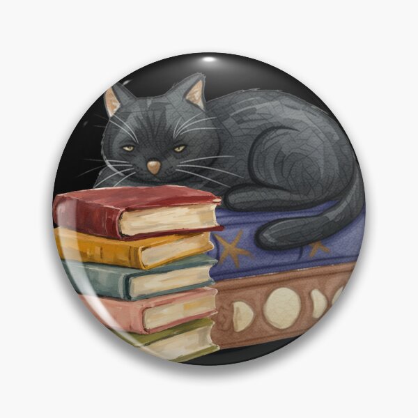 Item preview, Official Emotional Support Witch Cat - Black Cat Grimoire Illustration designed and sold by Karitza Daniela.