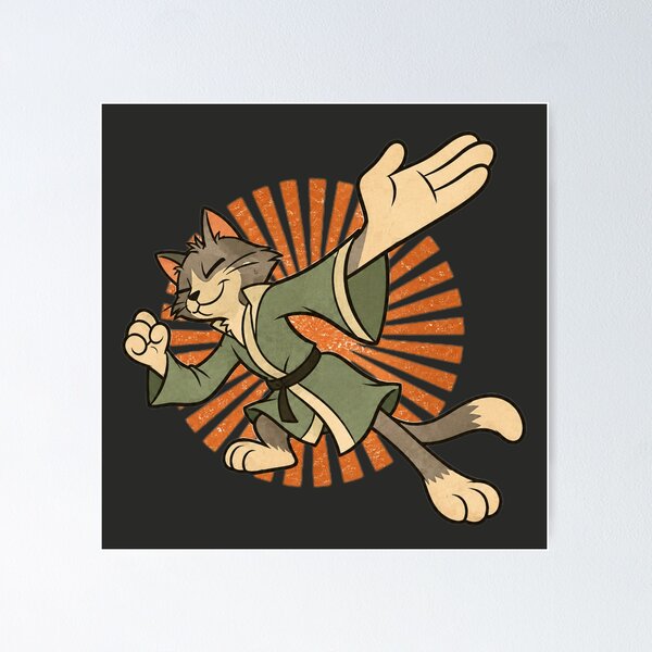 Item preview, Cozy Vintage Kung Fu Cat. Retro Martial Arts Cartoon designed and sold by Amyay.