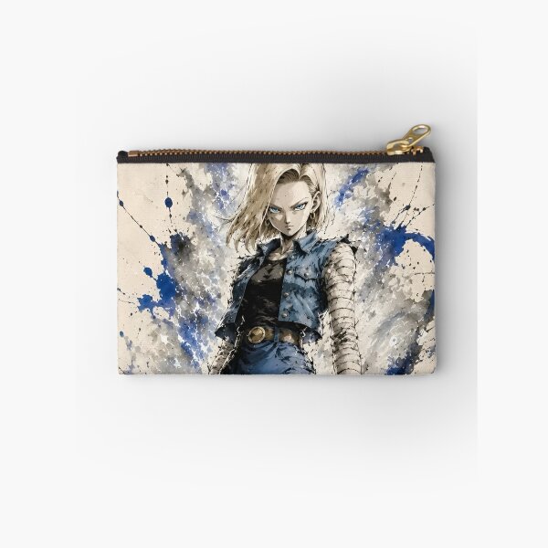 Item preview, Blonde Android Warrior Anime Ink Splash – Blue Street Fighter Art designed and sold by Dyan4.