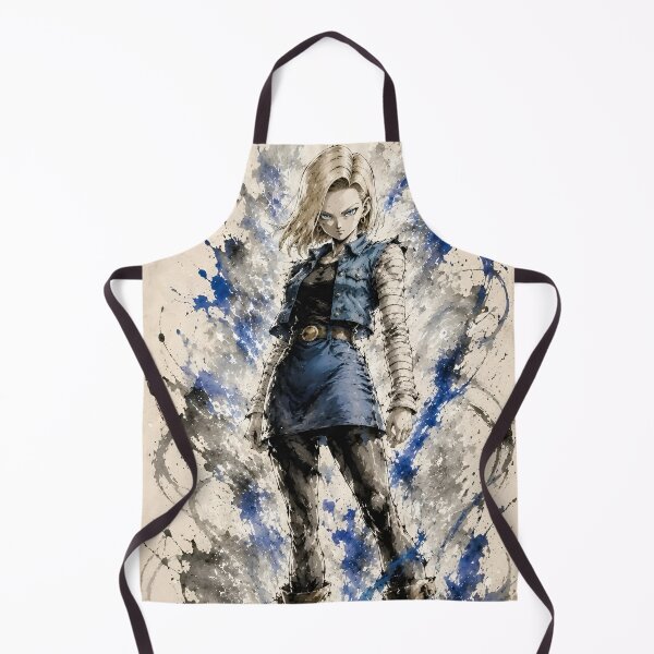 Item preview, Blonde Android Warrior Anime Ink Splash – Blue Street Fighter Art designed and sold by Dyan4.
