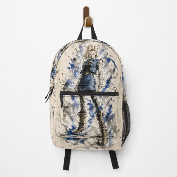 Item preview, Blonde Android Warrior Anime Ink Splash – Blue Street Fighter Art designed and sold by Dyan4.