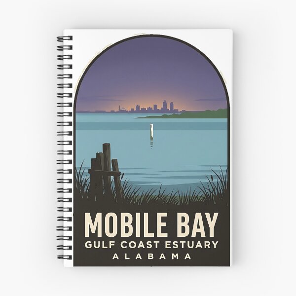 Item preview, Mobile Bay Estuary Alabama Vintage Travel Badge Sticker designed and sold by DetourDgn.