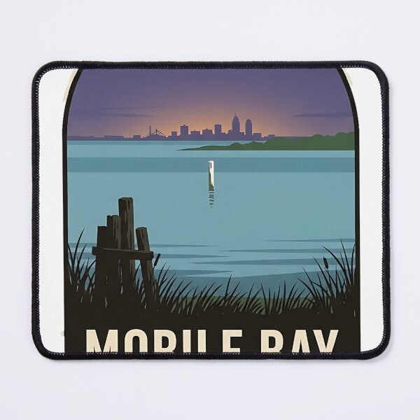 Item preview, Mobile Bay Estuary Alabama Vintage Travel Badge Sticker designed and sold by DetourDgn.