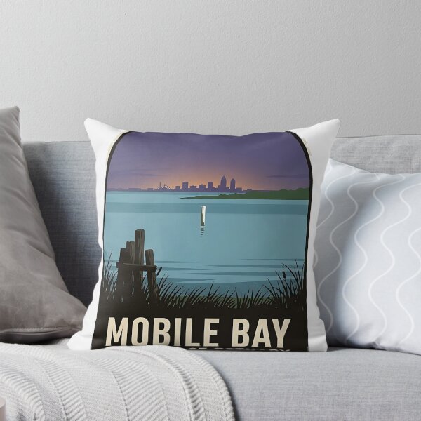 Item preview, Mobile Bay Estuary Alabama Vintage Travel Badge Sticker designed and sold by DetourDgn.