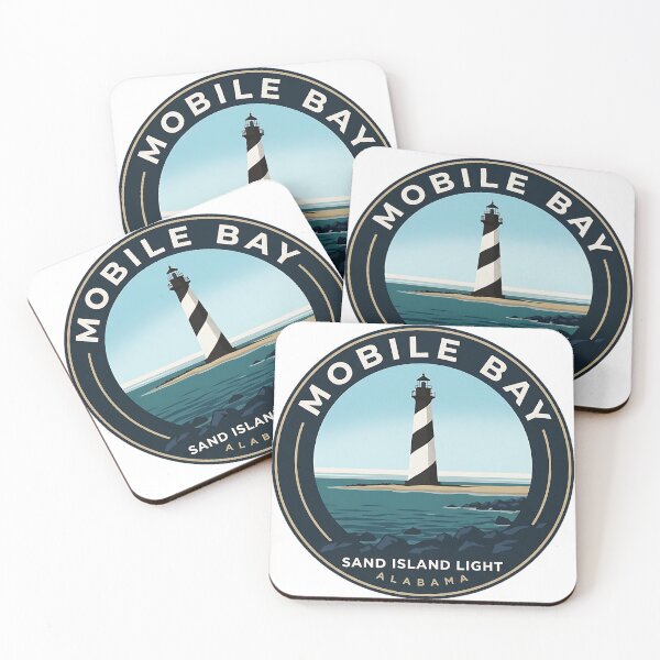 Item preview, Sand Island Lighthouse Mobile Bay Alabama Badge Sticker designed and sold by DetourDgn.