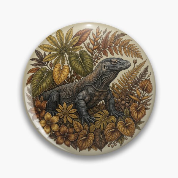 Artikelvorschau, Komodowaran, tropisches Laub, Herbststimmung entworfen und verkauft von BirdsnStuff.