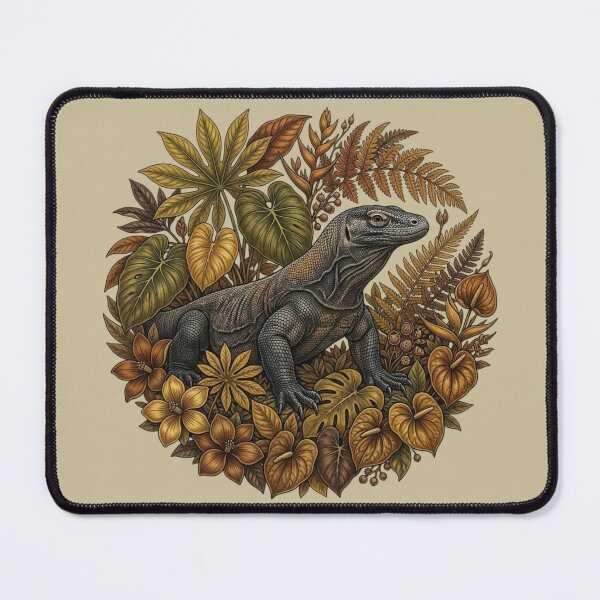Item preview, Komodo Dragon Tropical Foliage Autumn Vibes designed and sold by BirdsnStuff.