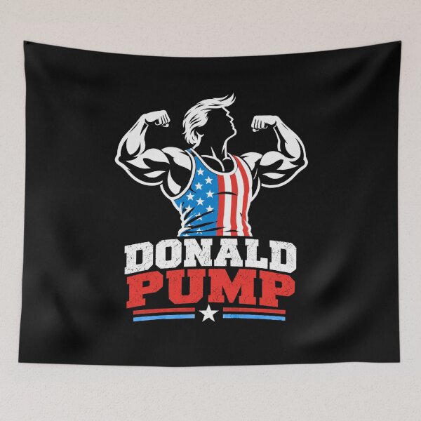 Item preview, Donald Pump – Buff Donald Trump Flexing Fitness Parody designed and sold by TEEJAMBOREE.