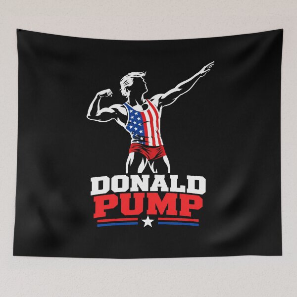 Item preview, Donald Pump – Buff Donald Trump Flexing Fitness Parody designed and sold by TEEJAMBOREE.