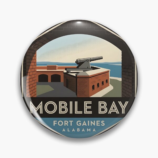 Item preview, Fort Gaines Mobile Bay Alabama Hexagon Emblem Sticker designed and sold by DetourDgn.