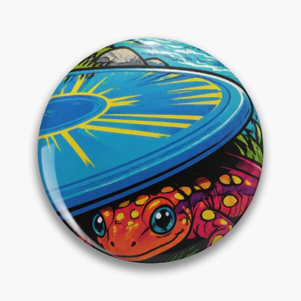 Item preview, Pop art salamander hiding under disc designed and sold by DiscLula.