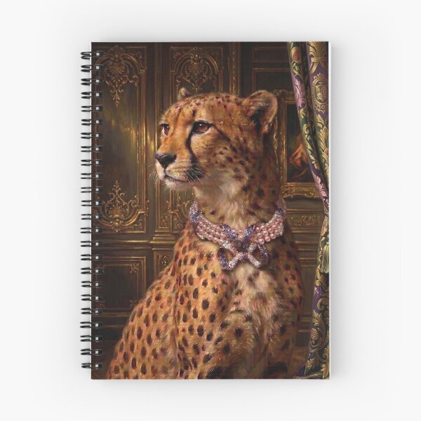 Item preview, Noble Cheetah with Pink Pearl Ribbon Choker designed and sold by Real Beast Art.
