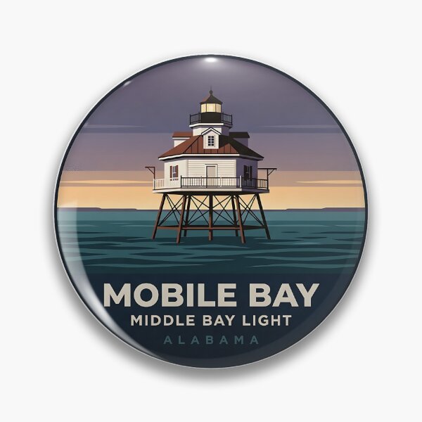Item preview, Middle Bay Lighthouse Mobile Bay Alabama Oval Sticker designed and sold by DetourDgn.