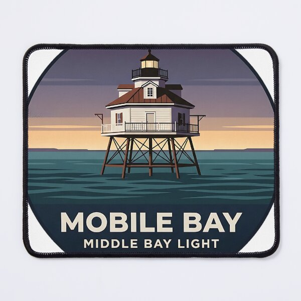 Item preview, Middle Bay Lighthouse Mobile Bay Alabama Oval Sticker designed and sold by DetourDgn.