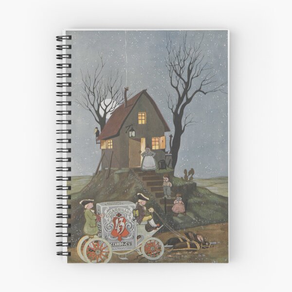 Item preview, Vintage Storybook Wall Art, Cigarrillos Nighttime Cottage Illustration, Juan Carlos Huergo Art designed and sold by RickE.