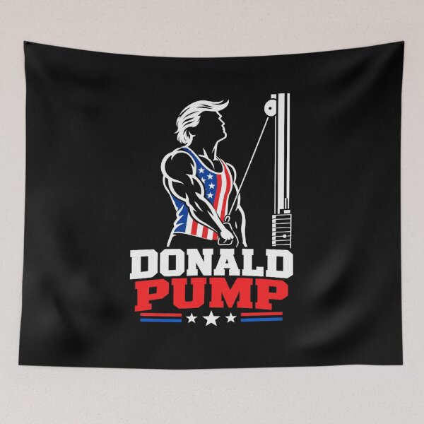 Item preview, Donald Pump – Buff Donald Trump Flexing Fitness Parody designed and sold by TEEJAMBOREE.