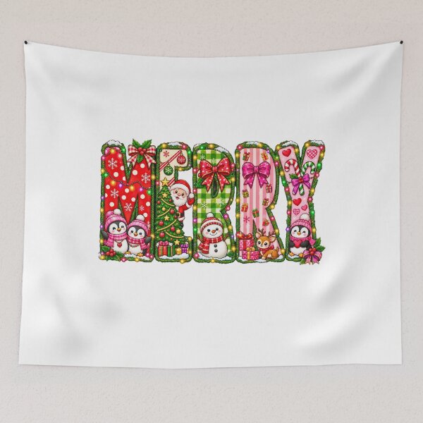 Item preview, Cute Merry Christmas Doodle Letters Typography designed and sold by DYAFLK.