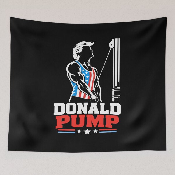 Item preview, Donald Pump – Buff Donald Trump Flexing Fitness Parody designed and sold by TEEJAMBOREE.