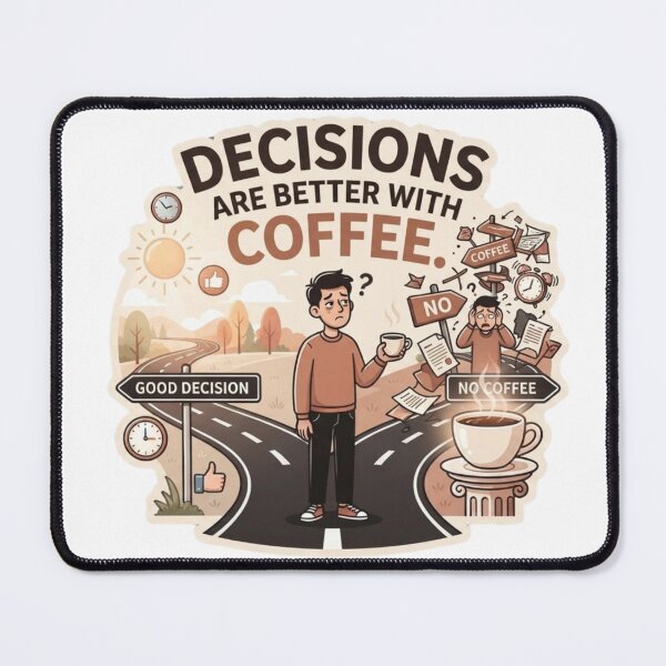 Item preview, Decisions Are Better with Coffee designed and sold by CleverGoods.