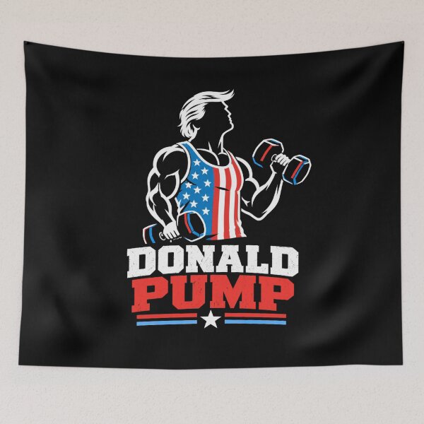 Item preview, Donald Pump – Buff Donald Trump Flexing Fitness Parody designed and sold by TEEJAMBOREE.