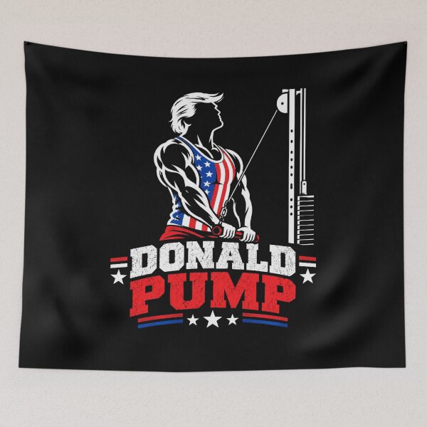 Item preview, Donald Pump – Buff Donald Trump Flexing Fitness Parody designed and sold by TEEJAMBOREE.