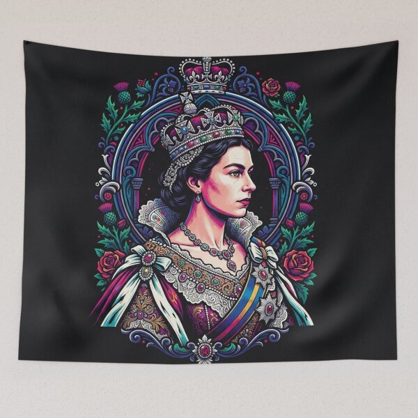 Item preview, Queen Elizabeth II Royal Portrait Vector Art designed and sold by Owcomm.
