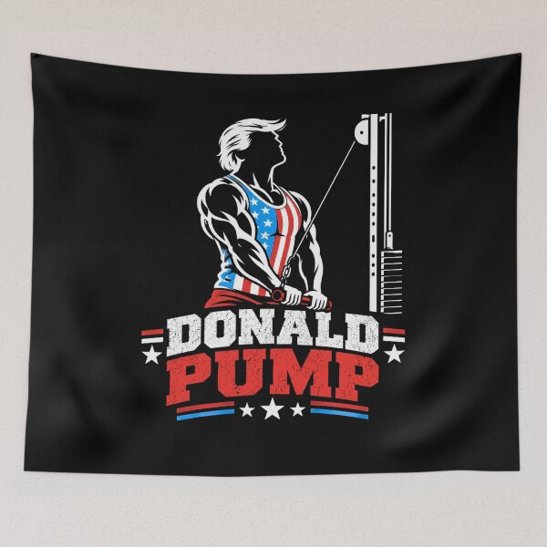 Item preview, Donald Pump – Buff Donald Trump Flexing Fitness Parody designed and sold by TEEJAMBOREE.