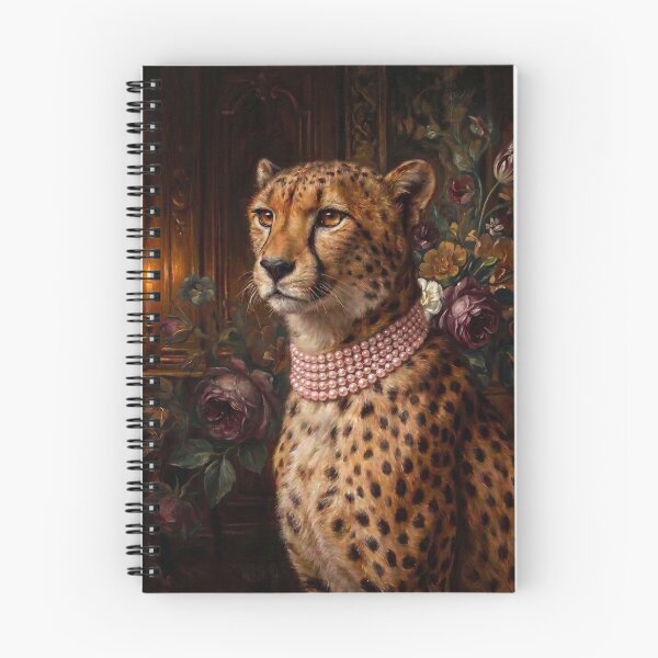 Item preview, Noble Cheetah with Pink Pearl Choker designed and sold by Real Beast Art.