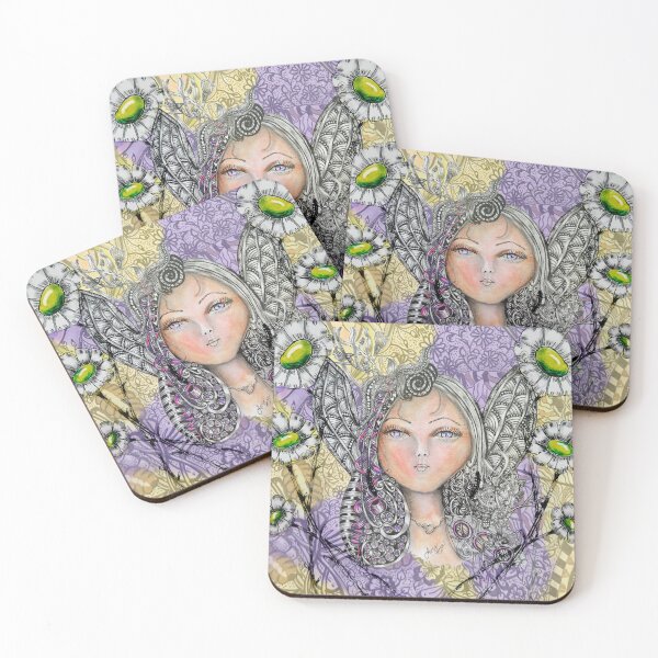 Item preview, Whimsical Zentangle Fairy Portrait – Hand Drawn designed and sold by LorieFossaArt.