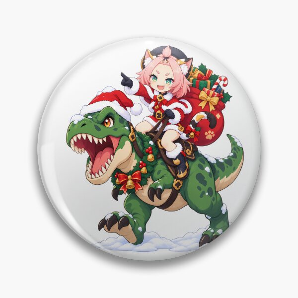 Artikelvorschau, Diona Genshin Impact Weihnachts-T-Rex-Dinosaurier-Fahrt entworfen und verkauft von mildaclairmo.
