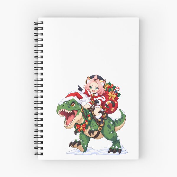 Item preview, Diona Genshin Impact Christmas T Rex Dinosaur Ride designed and sold by mildaclairmo.