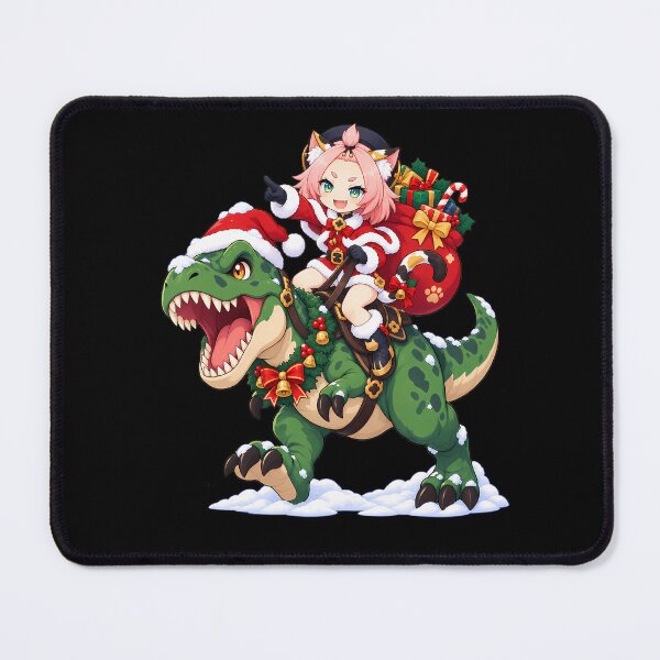 Item preview, Diona Genshin Impact Christmas T Rex Dinosaur Ride designed and sold by mildaclairmo.