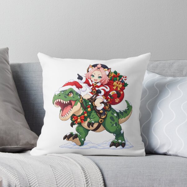 Item preview, Diona Genshin Impact Christmas T Rex Dinosaur Ride designed and sold by mildaclairmo.