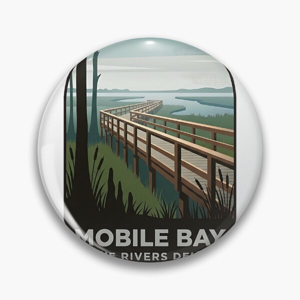 Item preview, Five Rivers Delta Mobile Bay Alabama Boardwalk Sticker designed and sold by DetourDgn.