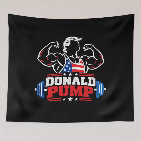 Item preview, Donald Pump – Buff Donald Trump Flexing Fitness Parody designed and sold by TEEJAMBOREE.