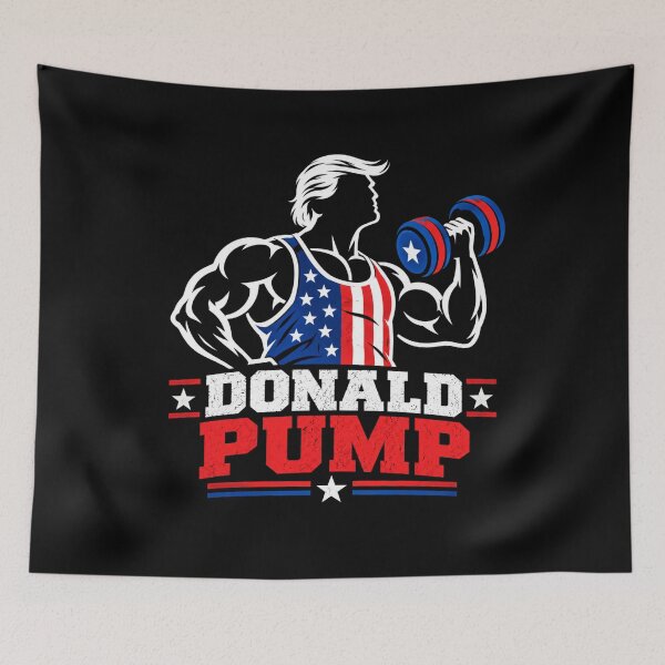 Item preview, Donald Pump – Buff Donald Trump Flexing Fitness Parody designed and sold by TEEJAMBOREE.