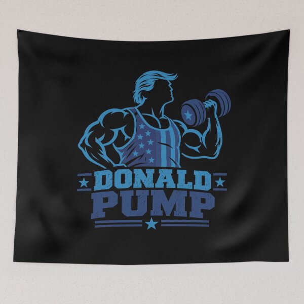 Item preview, Donald Pump – Buff Donald Trump Flexing Fitness Parody designed and sold by TEEJAMBOREE.