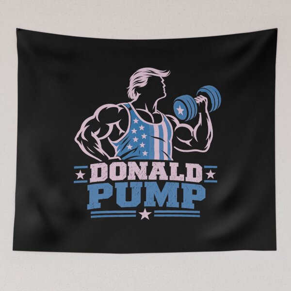 Item preview, Donald Pump – Buff Donald Trump Flexing Fitness Parody designed and sold by TEEJAMBOREE.