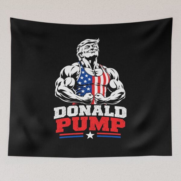 Item preview, Donald Pump – Buff Donald Trump Flexing Fitness Parody designed and sold by TEEJAMBOREE.