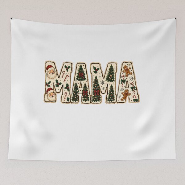 Item preview, Vintage Christmas Mama Retro Typography designed and sold by DYAFLK.