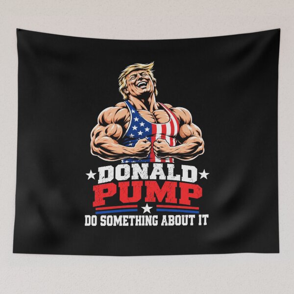 Item preview, Donald Pump – Buff Donald Trump Flexing Fitness Parody designed and sold by TEEJAMBOREE.