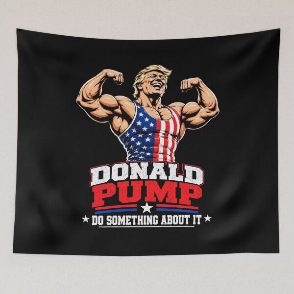 Item preview, Donald Pump – Buff Donald Trump Flexing Fitness Parody designed and sold by TEEJAMBOREE.
