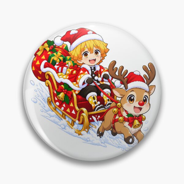 Item preview, Zenitsu Agatsuma Demon Slayer Christmas Sleigh Reindeer Delivery designed and sold by mildaclairmo.