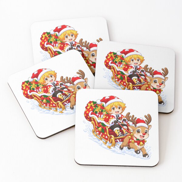 Item preview, Zenitsu Agatsuma Demon Slayer Christmas Sleigh Reindeer Delivery designed and sold by mildaclairmo.