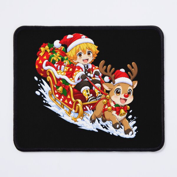 Item preview, Zenitsu Agatsuma Demon Slayer Christmas Sleigh Reindeer Delivery designed and sold by mildaclairmo.