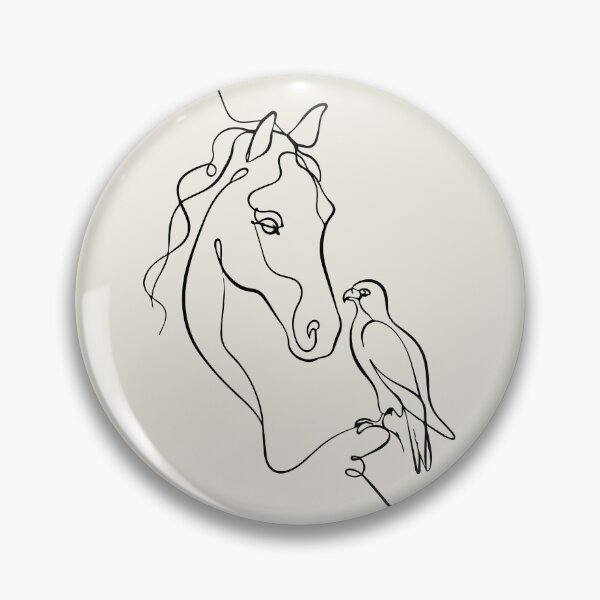 Item preview, Bird Line Drawing with Horse Head Line Art designed and sold by FemmePod.