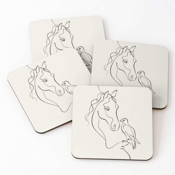 Item preview, Bird Line Drawing with Horse Head Line Art designed and sold by FemmePod.