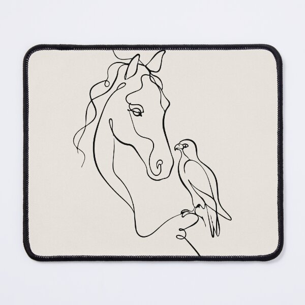Item preview, Bird Line Drawing with Horse Head Line Art designed and sold by FemmePod.