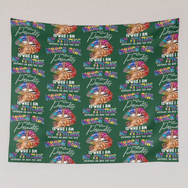 Item preview, March Hippy Girl Lips A Mouth Cant Control Biting Lips Birthday 323 designed and sold by ForestHomeDe.